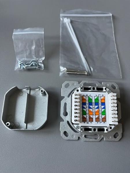 TeMo T&More® Datendose (ET-25211.1V1) CAT6E 2-fach Netzwerkdose für Busch Jäger, Jung, Gira, Merten